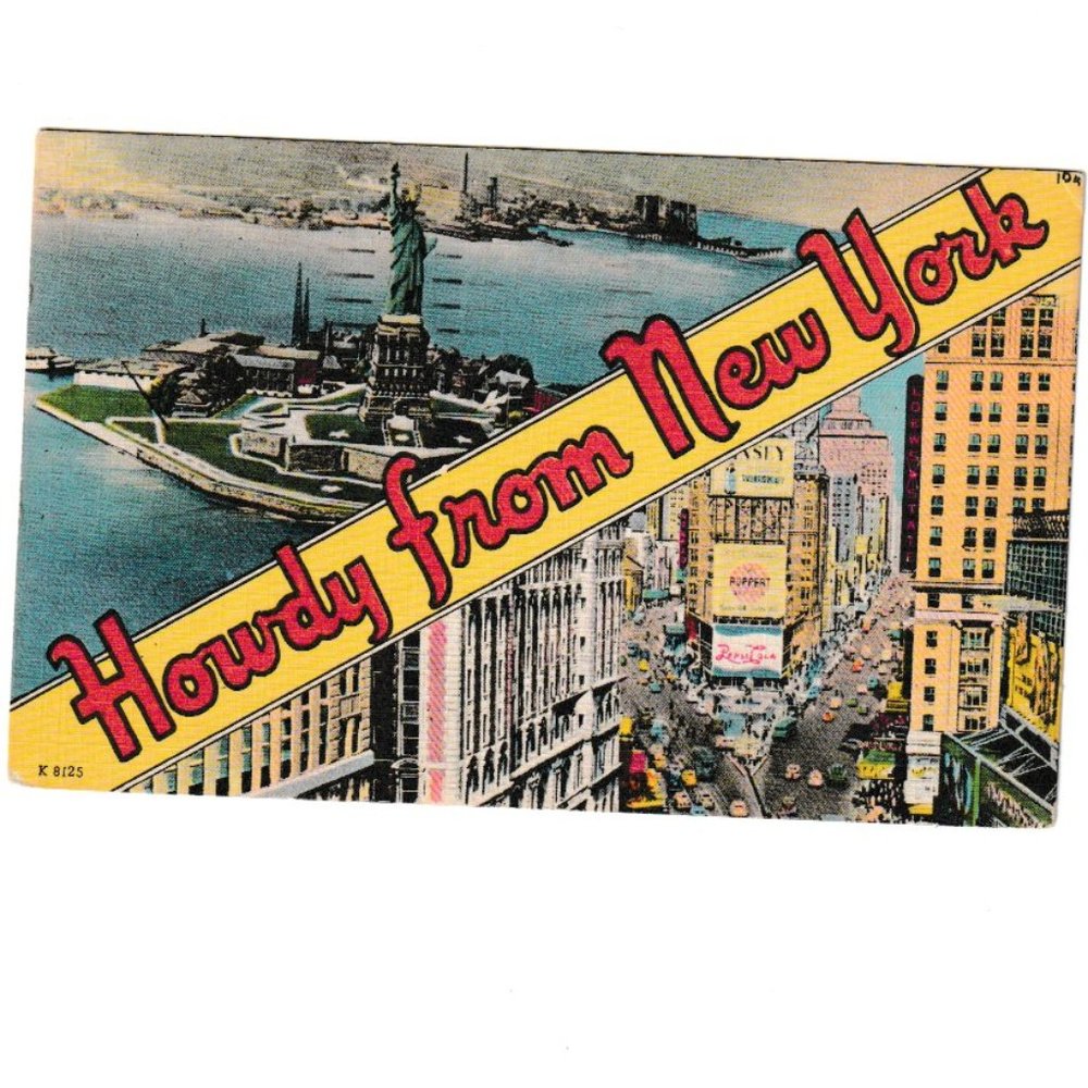 1951 Vintage Linen Post Card Howdy From New York City